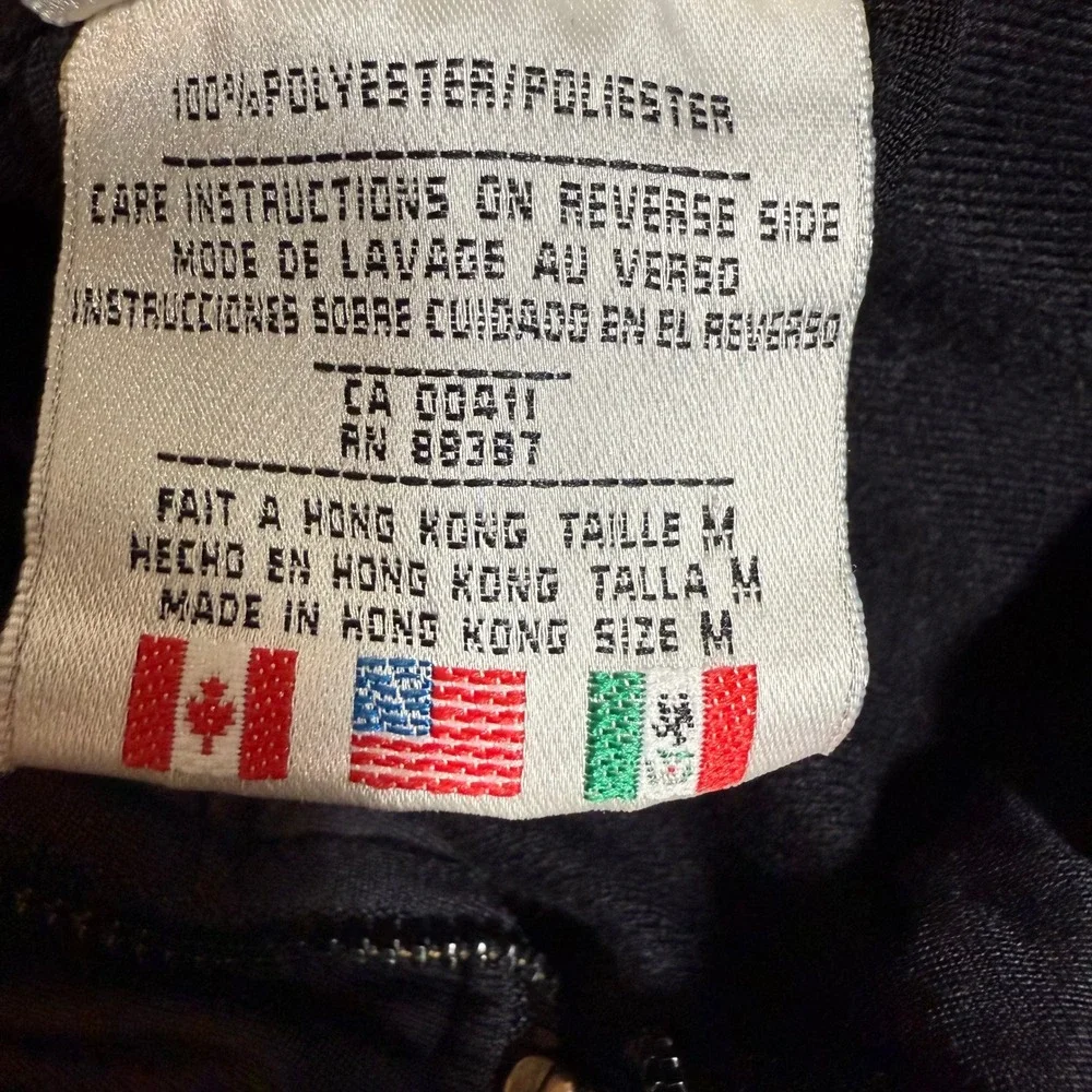 Adidas Track Jacket‎ Black White Stripes Zip Front Collared Size M